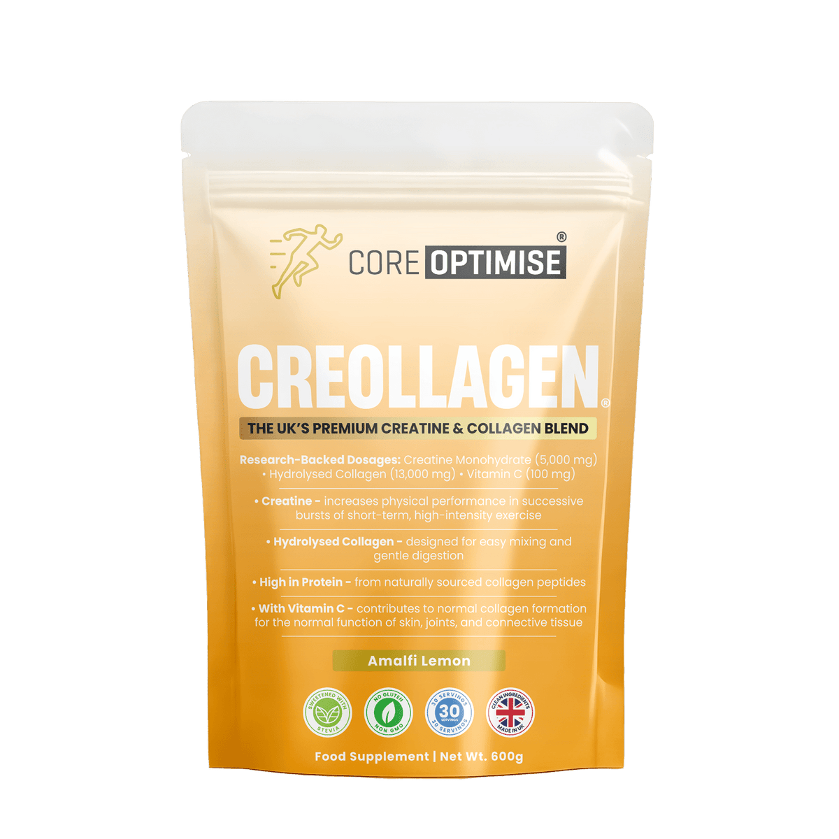 Creollagen® Amalfi Lemon | Creatine & Collagen Powder - CoreOptimise®