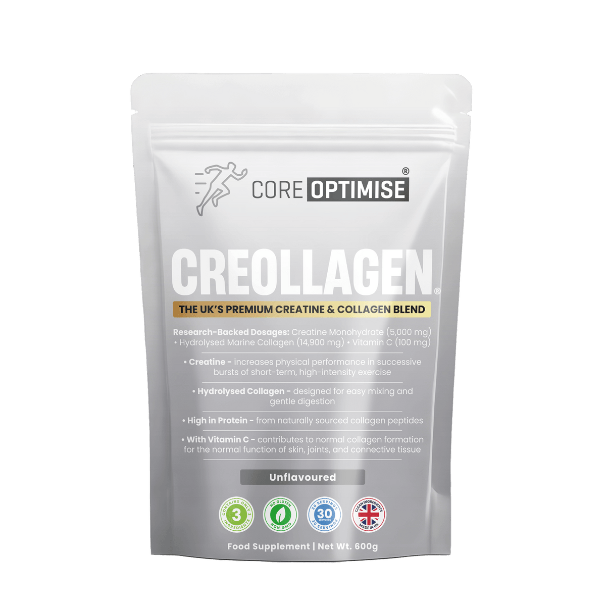 Creollagen® Unflavoured | Creatine & Marine Collagen Powder - CoreOptimise®