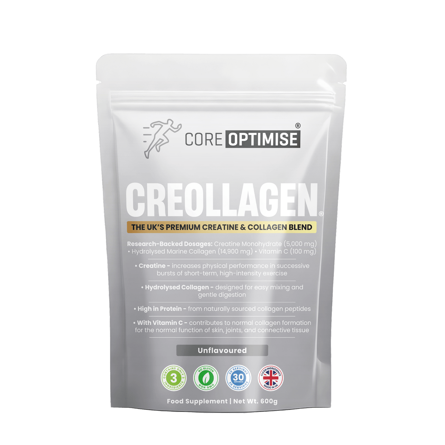 Creollagen® Unflavoured | Creatine & Marine Collagen Powder - CoreOptimise®